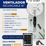 Ventilador recargable con panel solar incluído - Img 55197625