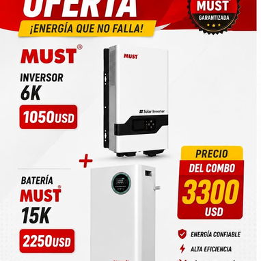 Kits de inversores solares y baterías MUST mas paneles - Img 123555647