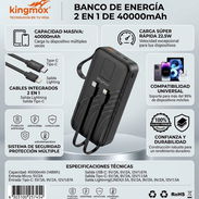🚨 DOMICILIO GRATIS🛵⚡🔋POWER BANK MARCA KINGMOX 2 EN 1, capacidad 40000 mah(148Wh)(es pesado)Nuevo sellado en su caja - Img 56918648
