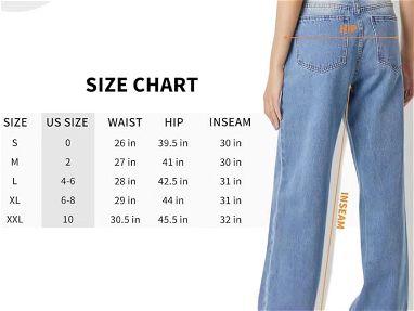 Pantalones de mezclilla casuales holgados de pierna ancha para mujer, cintura alta, estilo novio, con control de abdomen - Img 68110398