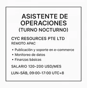 Asistente de Operaciones (Turno Nocturno) — | Remoto | APAC - Img 50816969