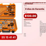 JUEGO DE HERRAMIENTAS DE 100 PIEZAS HKTHP21001 VPT-0150 - Img 56206725