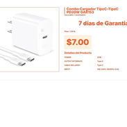 Cargador Rápido GAR153 con Cable Tipo-C: 20W de Energía Continua VPT#-0098 - Img 55656534