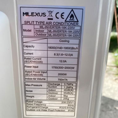 Split Milexus 1 1/2.  inverter 220v - 2/2