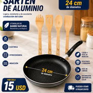 Sartén de aluminio con 4 utensilios - Img 55747653
