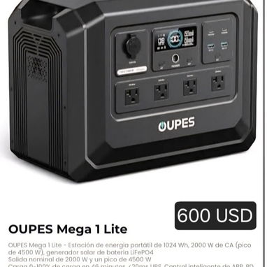 🔋⚡️ ECOFLOW - OUPES ⚡️ ENERGÍA PORTÁTIL PARA TU HOGAR  Equipos sellados en caja nuevos. Garantia por escrito de 15 dias - 5/5