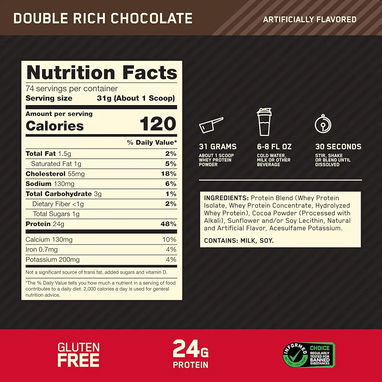 Whey Protein Optimum Nutrition 74 servicios de chocolate - Img 118251655