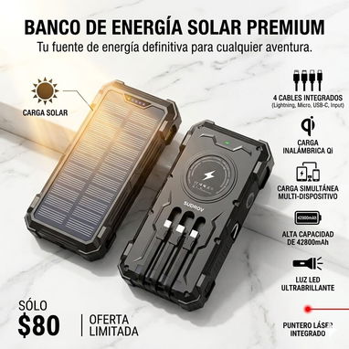 🔋 POWER BANK SOLAR 42800mAh (NUEVA) - Img 121872352
