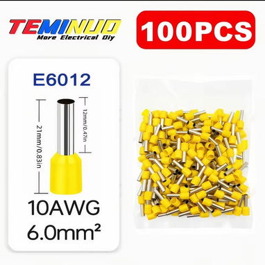 100 conectores tubulares ferrule (cables 8, 10, 12) - 2/3