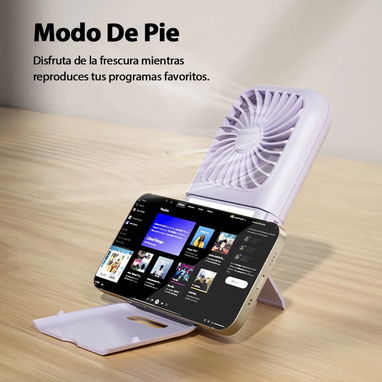 VENTILADOR DE MANO PORTÁTIL RECARGABLE 2 EN 1 - 4/10