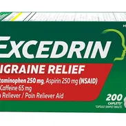 Excedrin Alivio para la Migraña, Acetaminofén 250 Mg, Aspirina 250 Mg, Cafeína 65 Mg, Tabletas Analgésicas - Img 54585751