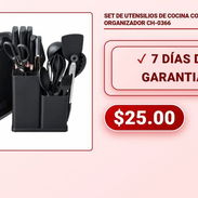 SET DE UTENSILIOS DE COCINA CON CUCHILLOS Y ORGANIZADOR CH-0366 - Img 58261639
