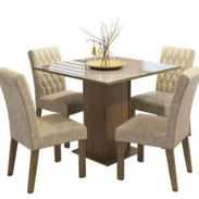 Juego de comedor de 4 sillas con cristal nuevos en caja importados - Img 57547478