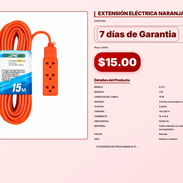 EXTENSIÓN ELÉCTRICA NARANJA 15M . - Img 57102183