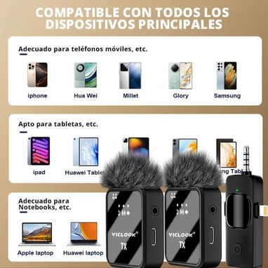 Kit nuevos micrófonos F11, inalámbricos, recargables d solapa más tiempo, alcance y más calidad de sonido - Img 104023946