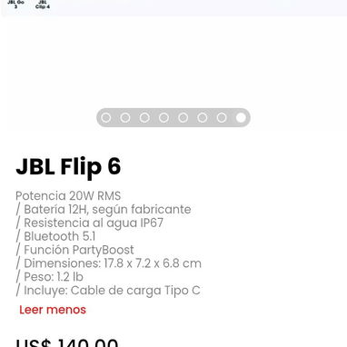 JBL Flip 6. Potencia 20W RMS. Nuevo - Img 113307428