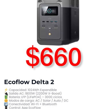🔥¡REBAJAS DE PRECIOS! ESTACIONES DE ENERGÍA+ECOFLOW+ PANELES SOLARES + INVERSORES + BATERÍAS + PLANTAS ELÉCTRICAS Y MÁS - 9/15