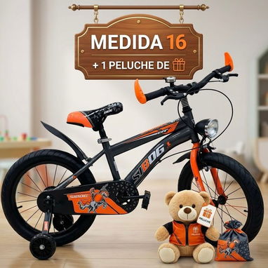 Bicicletas medida 16 nuevas en su caja con un peluche de regalo para niños  de 4 a 8 años de varios colores - Img 124503405