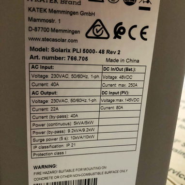 ENERGIA PANEL SOLAR - INVERSOR 5000 WATTS (5KILOS) (55108123) - Img 119484274