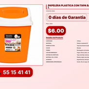 PAPELERA PLASTICA CON TAPA BASCULANTE 12 L VPT-0213 - Img 56216254