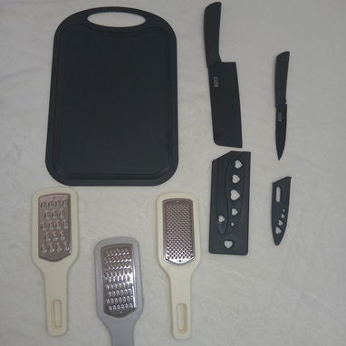Kit Ralladores Fino Medio Grueso Tabla Cuchillos Negro VPT# - 5/5