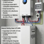 Kit solar de 6 paneles de 630W, Inversor de 7.2kw y batería Felicity de 8.7 kw - Img 56472977