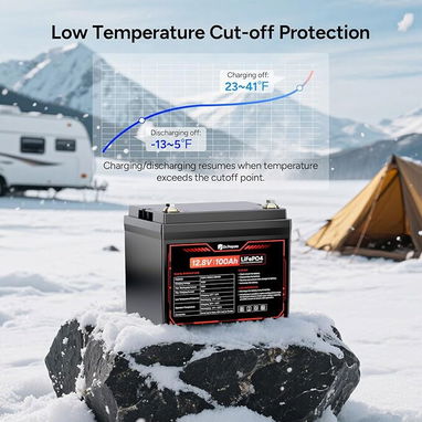 DR.PREPARE Batería LiFePO4 de 12V 100Ah de ciclo profundo de 1280 Wh con BMS de 100A - Img 123640337