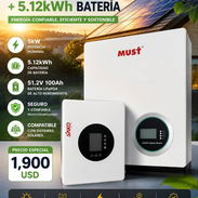 SISTEMA SOLAR (Inversor 5kW)(Bateria 5.12kWh)(51.2V x 100ah) - Img 55452214