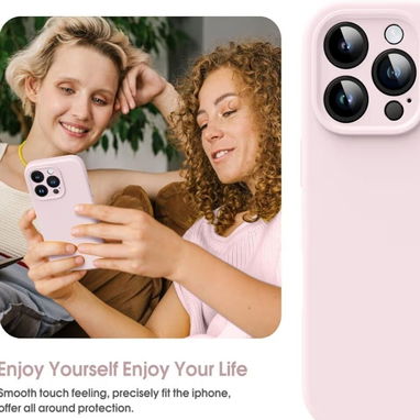 🍀Liquid Silicone Case para iPhone 16 Pro Max – Pink🍀 - Img 122830720