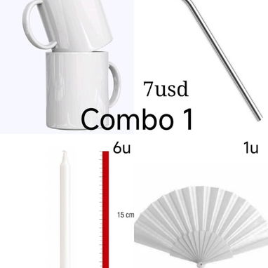 combos blancos para iyawos con jarras térmicas, medias, abanicos, y velas - 5/6