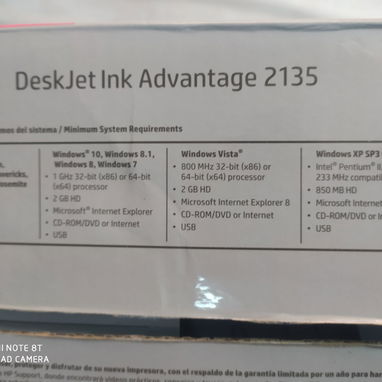 IMPRESORA COMO NUEVA – HP Deskjet 2135 con caja y accesorios (solo falta tinta) - Img 122195853