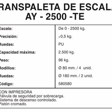 Traspaleta con báscula 2T - Img 95184956