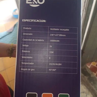 💥 VENTILADOR RECARGABLE EKO 16MIL MILIAMPERES CON 6 MESES DE GARANTÍA 💥 - Img 122302905