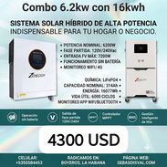 Combo Solar de Inversor 6.2kw y Batería 16.07kwh - Img 57978556