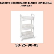 CARRITO ORGANIZADOR BLANCO CON RUEDAS 3 NIVELES - Img 55728603