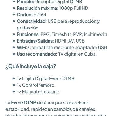Cajita digital Everiz 1080P Full HD - DTMB - Caja decodificadora 🌐 - Img 127579528