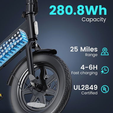 DYU 14" Folding Electric Bike for Adults Teens, 350W 36V/7.8AH, Commuter City🔥 - Img 122493830