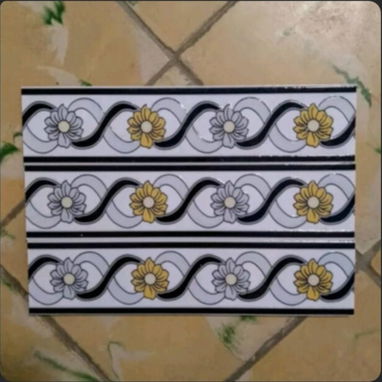 Cemento blanco y veis y gris cintillo metálicos y plástico mata junta cenefas juegos de baño losas de piso - 6/7