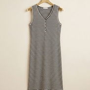 Vestido de Algodón a Rayas con Botones • Fresco y Casual • [Talla M] 18usd - Img 56126655