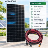 Combo de Panel Solar Bifacial 535W + Cable Solar 10 metros para Estaciones P0924-AV015 - Img 57942940