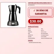 CAFETERA ELÉCTRICA ROYAL NEGRA/ RCE1711 . - Img 57880956