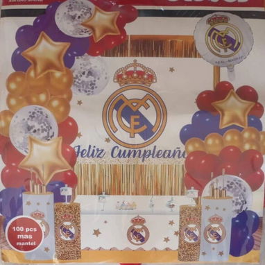 Set decorativo 100 pcs Rayo Macqueen, Barcelona, Real Madrid, Set decorativo 100 pcs Stich - 2/4
