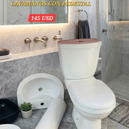 Tasa de baño con tanque y lavamanos de pedestal - Img 55254037