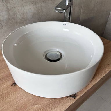 Muebles con espejo , Lavamano Roca sobre e empotrar  Lavamano Victoria de pedestal - 2/10