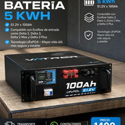 Batería VATRER 5 kWh – 51.2V 100Ah LiFePO4 🔋 Compatible para **EcoFlow Delta 2, Delta 3, Delta 2 Max y Delta 3 Plus**. - Img 56978321
