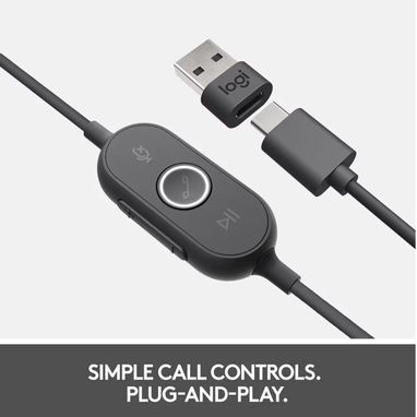 Logitech Zone Wired – Audífonos con Cancelación de Ruido - 3/5