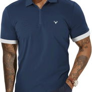 KUYIGO Camisas polo de manga corta y larga para hombre, estilo casual, ajustadas, a la moda, para negocios, golf, tenis. - Img 52493057
