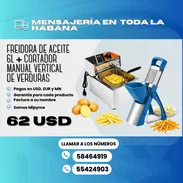 🍟 FREIDORA DE ACEITE 6L + CORTADOR MANUAL VERTICAL DE VERDURAS 💲 Precio: 62 USD - Img 56082636