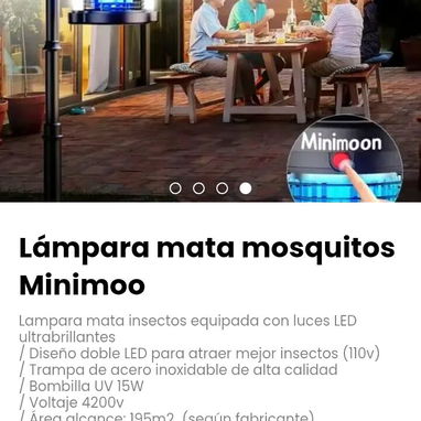 Lámpara mata mosquitos Minimoo. Equipada con luces LED ultrabrillantes - 4/4