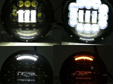 Faros LED redondos universales de 7 pulgadas para autos(americanos, jeep, etc), camiones y motos compatibles. - Img 51643853